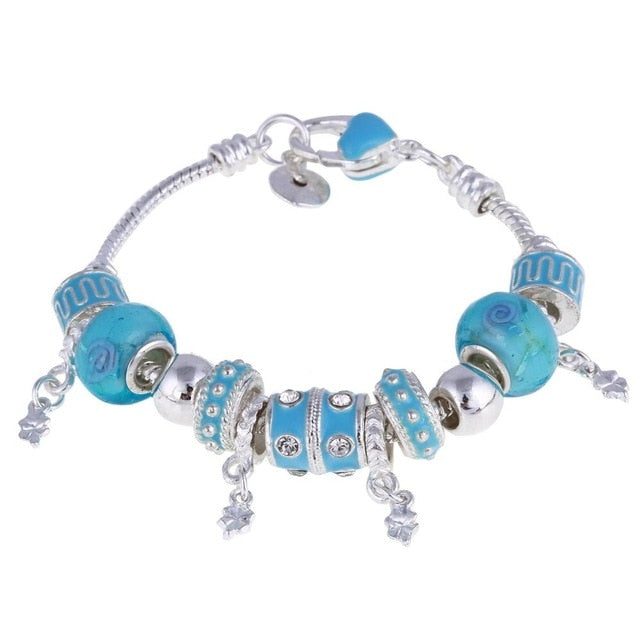 Crystal Charm Bracelets Glass Beads