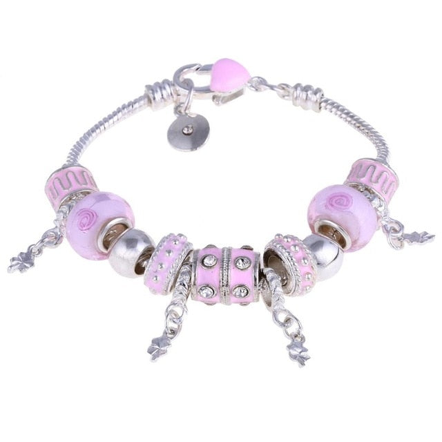 Crystal Charm Bracelets Glass Beads