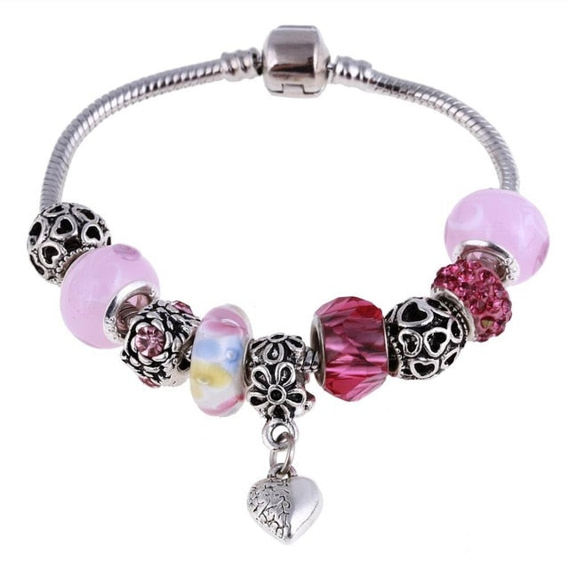 Crystal Charm Bracelets Glass Beads