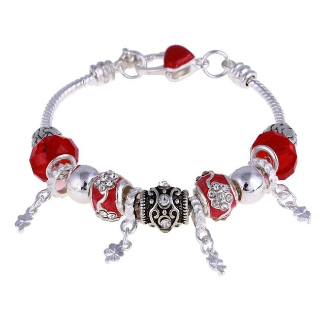Crystal Charm Bracelets Glass Beads