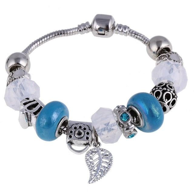 Crystal Charm Bracelets Glass Beads