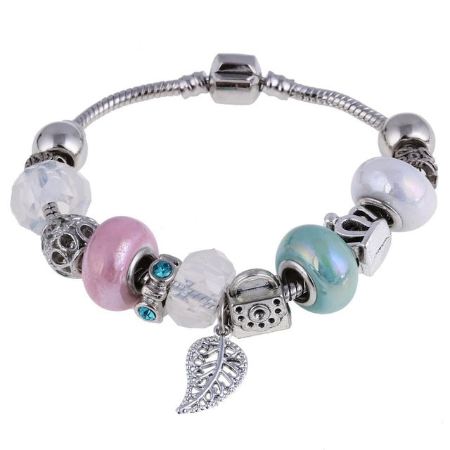 Crystal Charm Bracelets Glass Beads