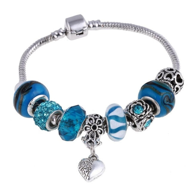 Crystal Charm Bracelets Glass Beads